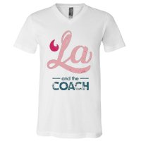 Comma La Kamala Harris Tim Walz Coach 2024 La Comma V-Neck T-Shirt