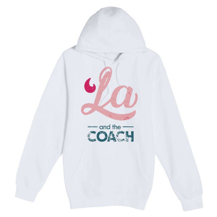 Comma La Kamala Harris Tim Walz Coach 2024 La Comma Premium Pullover Hoodie