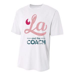 Comma La Kamala Harris Tim Walz Coach 2024 La Comma Performance Sprint T-Shirt