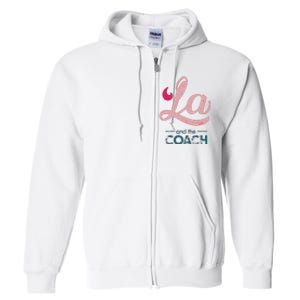 Comma La Kamala Harris Tim Walz Coach 2024 La Comma Full Zip Hoodie