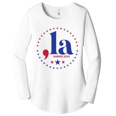 Comma La Kamala Harris For President 2024 Funny Kamala Us Women's Perfect Tri Tunic Long Sleeve Shirt