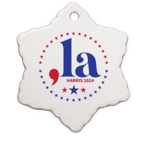 Comma La Kamala Harris For President 2024 Funny Kamala Us Ceramic Star Ornament