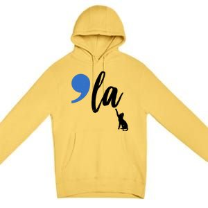 Comma La Kamala Harris Childless Cat Lady Premium Pullover Hoodie