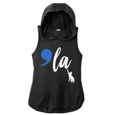 Comma La Kamala Harris Childless Cat Lady Ladies PosiCharge Tri-Blend Wicking Draft Hoodie Tank