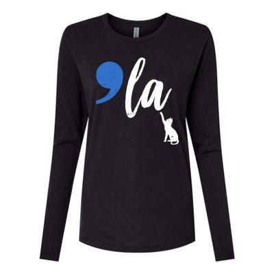 Comma La Kamala Harris Childless Cat Lady Womens Cotton Relaxed Long Sleeve T-Shirt