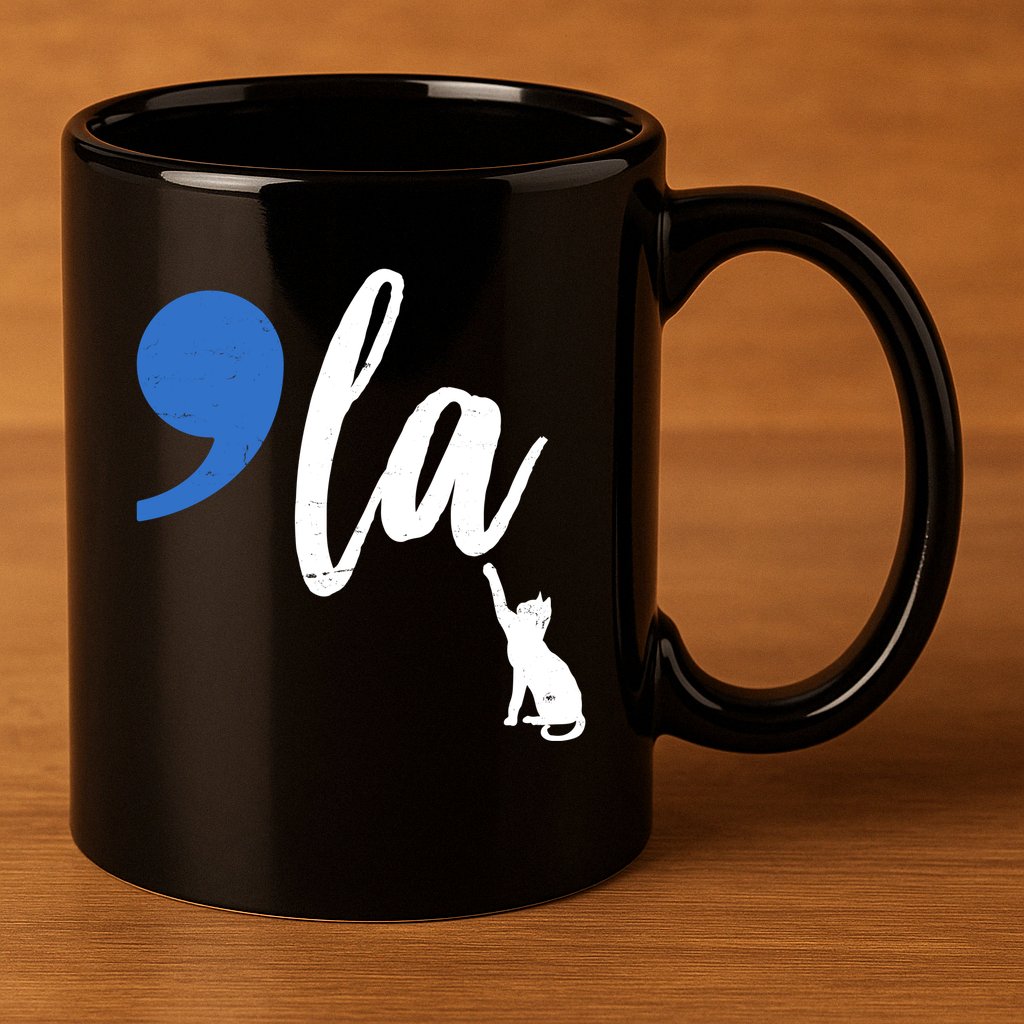 Comma La Kamala Harris Childless Cat Lady 11oz C Handle Ceramic Mug