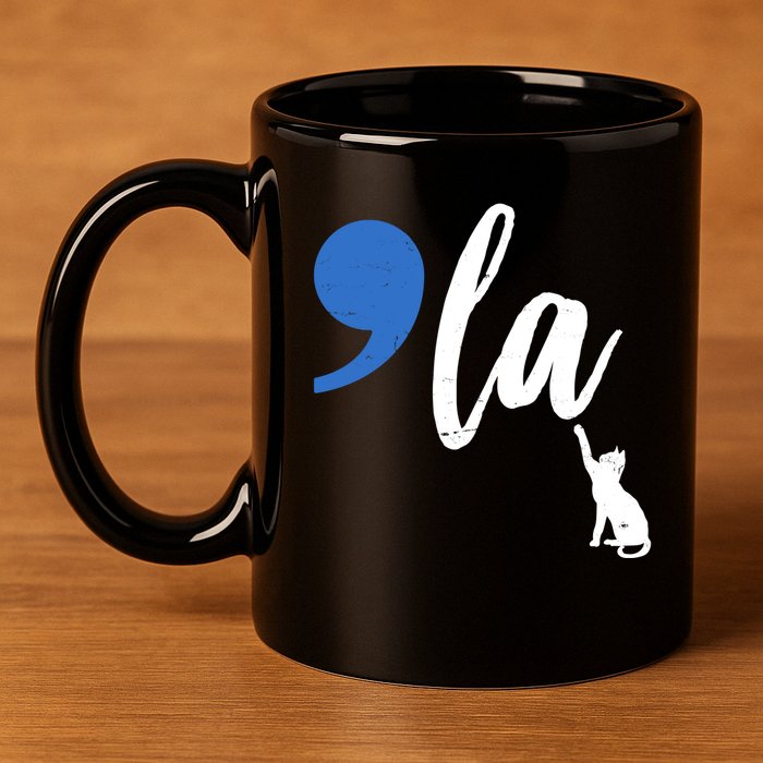 Comma La Kamala Harris Childless Cat Lady 11oz C Handle Ceramic Mug