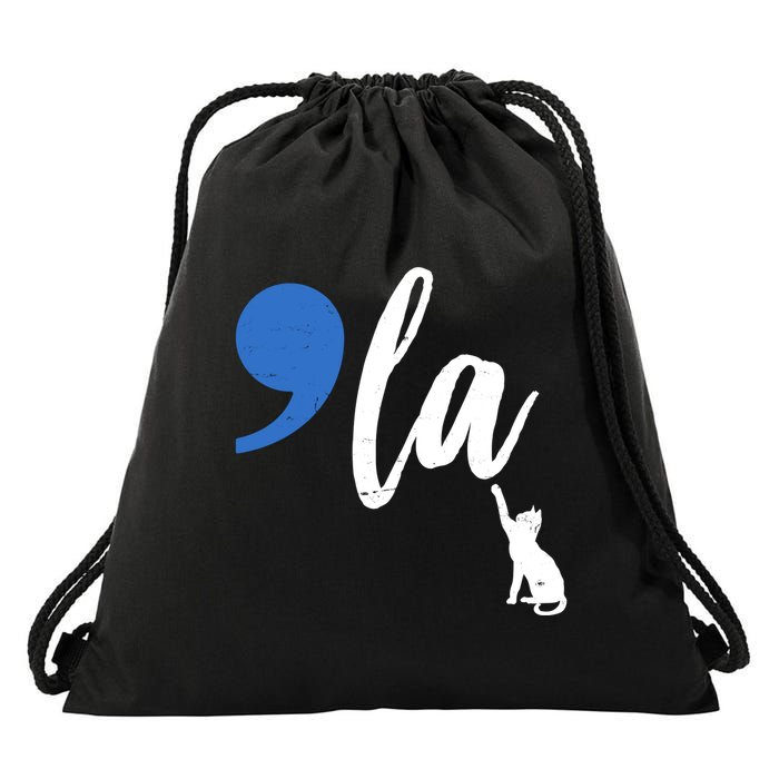 Comma La Kamala Harris Childless Cat Lady Drawstring Bag