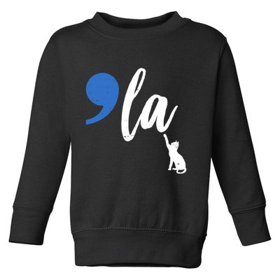 Comma La Kamala Harris Childless Cat Lady Toddler Sweatshirt