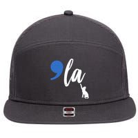 Comma La Kamala Harris Childless Cat Lady 7 Panel Mesh Trucker Snapback Hat