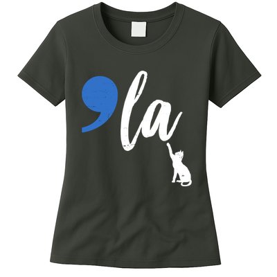 Comma La Kamala Harris Childless Cat Lady Womens T-Shirt