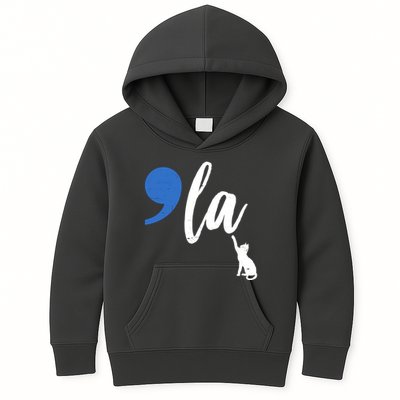 Comma La Kamala Harris Childless Cat Lady Kids Hoodie
