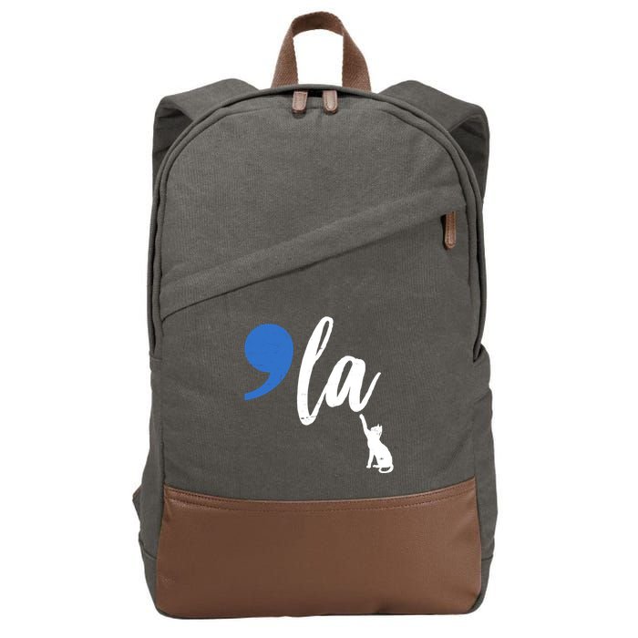 Comma La Kamala Harris Childless Cat Lady Cotton Canvas Backpack