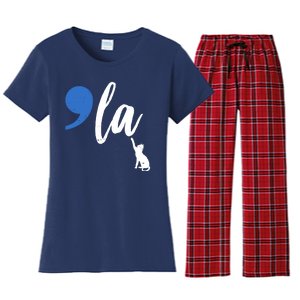 Comma La Kamala Harris Childless Cat Lady Women's Flannel Pajama Set