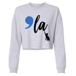 Comma La Kamala Harris Childless Cat Lady Cropped Pullover Crew