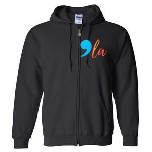 Comma La (Kamela Harris) Election 2024 President Full Zip Hoodie