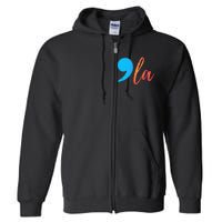 Comma La (Kamela Harris) Election 2024 President Full Zip Hoodie