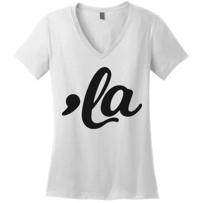 Comma La Kamala Harris 2024 Madam President Vote Kamala Women's V-Neck T-Shirt