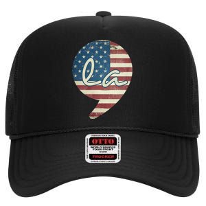 Comma La Kamala Harris For President 2024 Election Comma La High Crown Mesh Back Trucker Hat