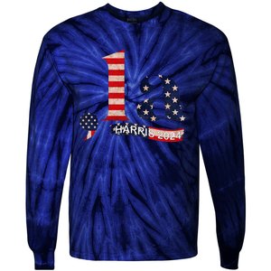 Comma La Kamala Harris For President 2024 Funny Kamala Us Tie-Dye Long Sleeve Shirt