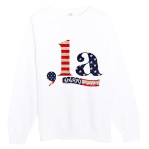 Comma La Kamala Harris For President 2024 Funny Kamala Us Premium Crewneck Sweatshirt