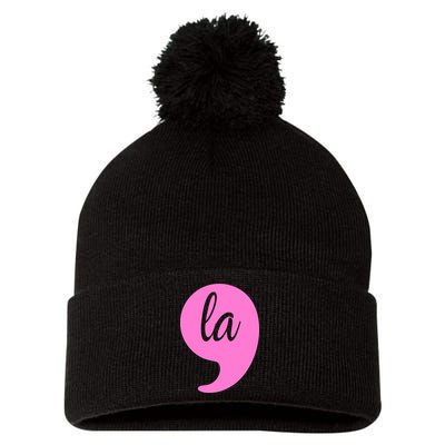 Comma La Kamala Harris Pom Pom 12in Knit Beanie