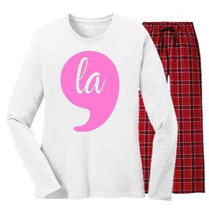 Comma La Kamala Harris Women's Long Sleeve Flannel Pajama Set 