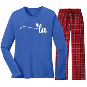 Comma La Kamala Harris Election Women's Long Sleeve Flannel Pajama Set 