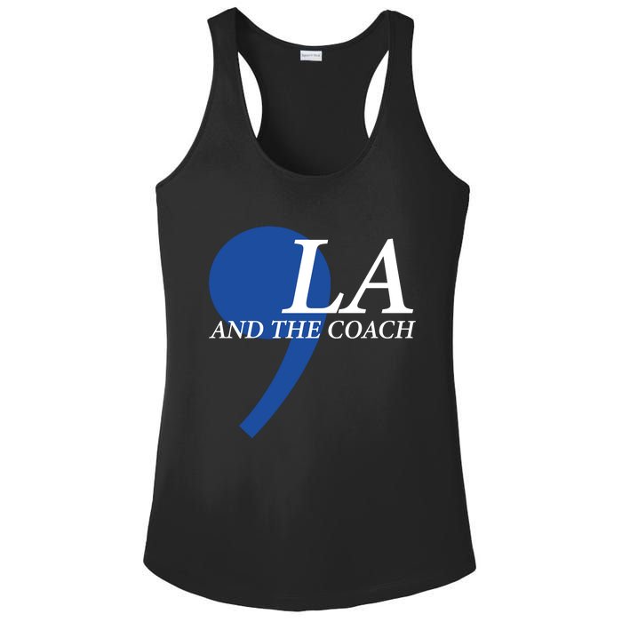 Comma La Kamala Harris Tim Walz Coach 2024 La Comma Ladies PosiCharge Competitor Racerback Tank