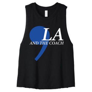 Comma La Kamala Harris Tim Walz Coach 2024 La Comma Women's Racerback Cropped Tank