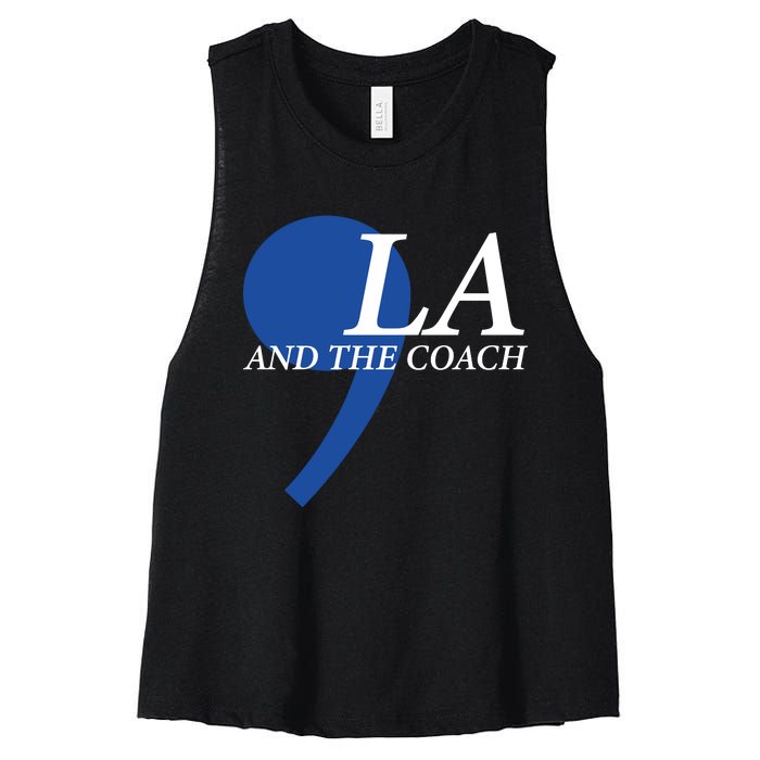 Comma La Kamala Harris Tim Walz Coach 2024 La Comma Women's Racerback Cropped Tank