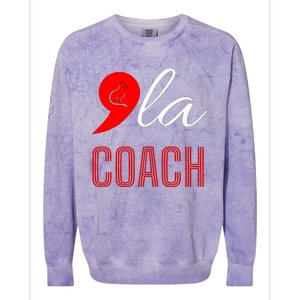 Comma La Kamala Harris Tim Walz Coach 2024 La Comma Colorblast Crewneck Sweatshirt