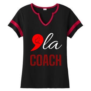 Comma La Kamala Harris Tim Walz Coach 2024 La Comma Ladies Halftime Notch Neck Tee