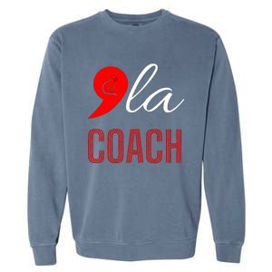 Comma La Kamala Harris Tim Walz Coach 2024 La Comma Garment-Dyed Sweatshirt