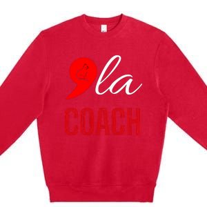 Comma La Kamala Harris Tim Walz Coach 2024 La Comma Premium Crewneck Sweatshirt