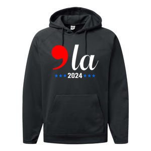 Comma + La Kamala Harris For President 2024 Election Performance Fleece Hoodie