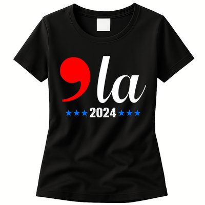 Comma + La Kamala Harris For President 2024 Election Womens T-Shirt