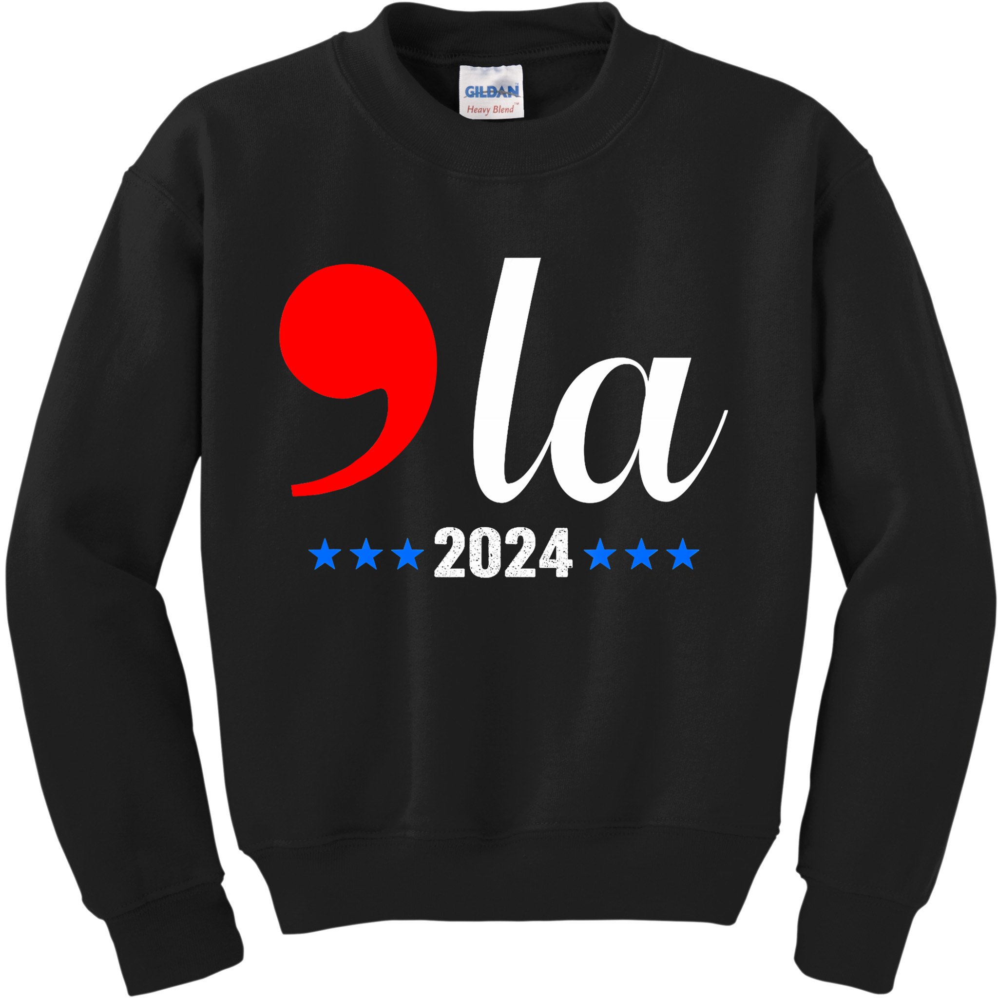 Comma + La Kamala Harris For President 2024 Election Kids Sweatshirt