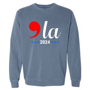 Comma + La Kamala Harris For President 2024 Election Garment-Dyed Sweatshirt