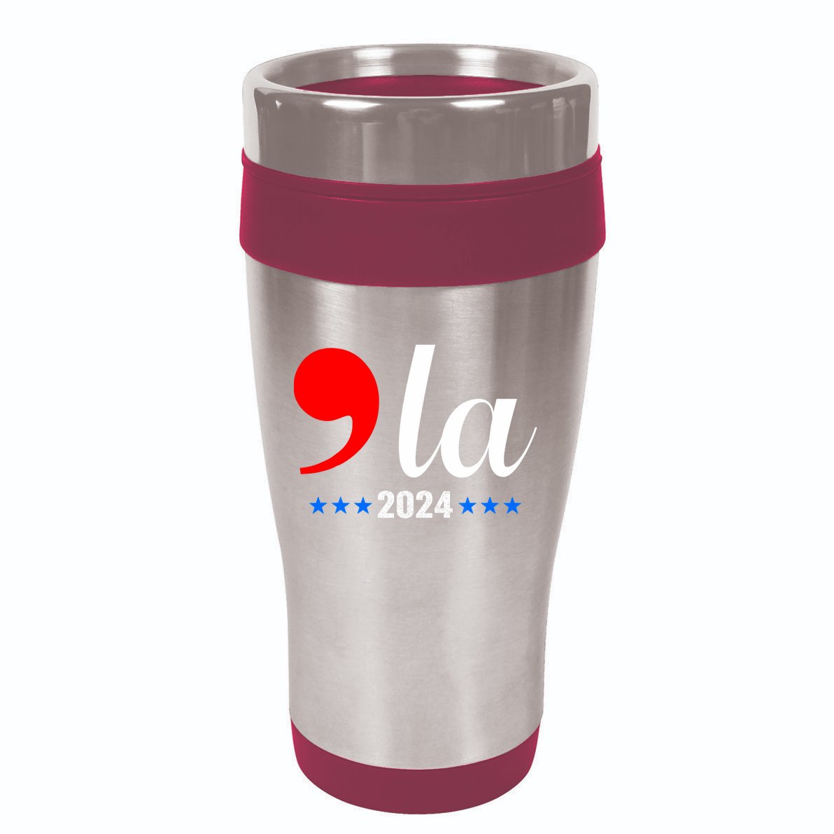 Comma + La Kamala Harris For President 2024 Election 16oz Travel Tumbler