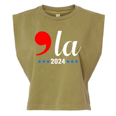 Comma + La Kamala Harris For President 2024 Election Garment-Dyed Women's Muscle Tee