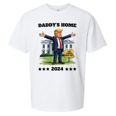 Cat Ladies Keep Out DaddyS Home Funny Trump President Humor Sueded Cloud Jersey T-Shirt