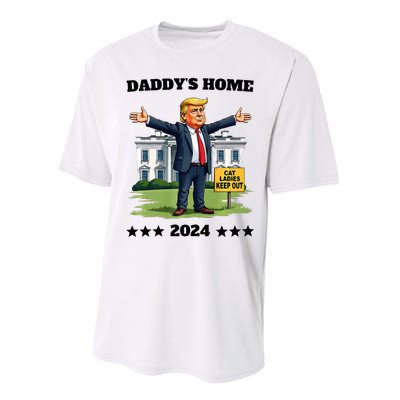 Cat Ladies Keep Out DaddyS Home Funny Trump President Humor Performance Sprint T-Shirt