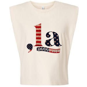 Comma La Kamala Harris For President 2024 Garment-Dyed Women's Muscle Tee