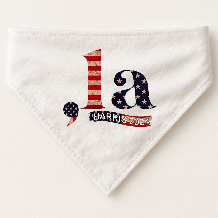 Comma La Kamala Harris For President 2024 USA-Made Doggie Bandana