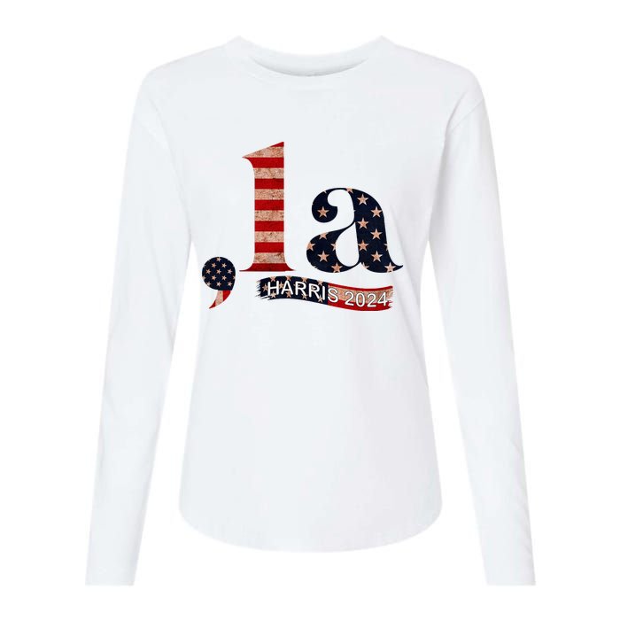 Comma La Kamala Harris For President 2024 Womens Cotton Relaxed Long Sleeve T-Shirt