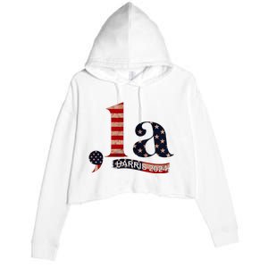 Comma La Kamala Harris For President 2024 Crop Fleece Hoodie