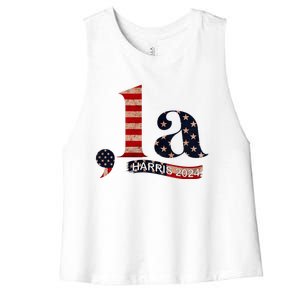 Comma La Kamala Harris For President 2024 Women's Racerback Cropped Tank