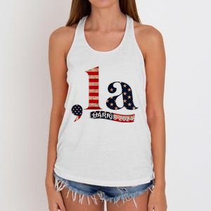 Comma La Kamala Harris For President 2024 Women's Knotted Racerback Tank