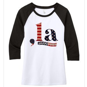 Comma La Kamala Harris For President 2024 Women's Tri-Blend 3/4-Sleeve Raglan Shirt